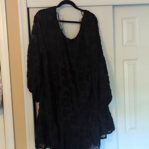 Brand new Black dress with floral design on top